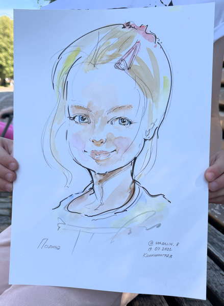 Акварель подходит для одухотворенного лица, Михаил Шабалин,
шаржист на мероприятие,Минск